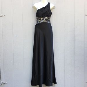 Mxi formal prom black Sequin Halter cut out dress